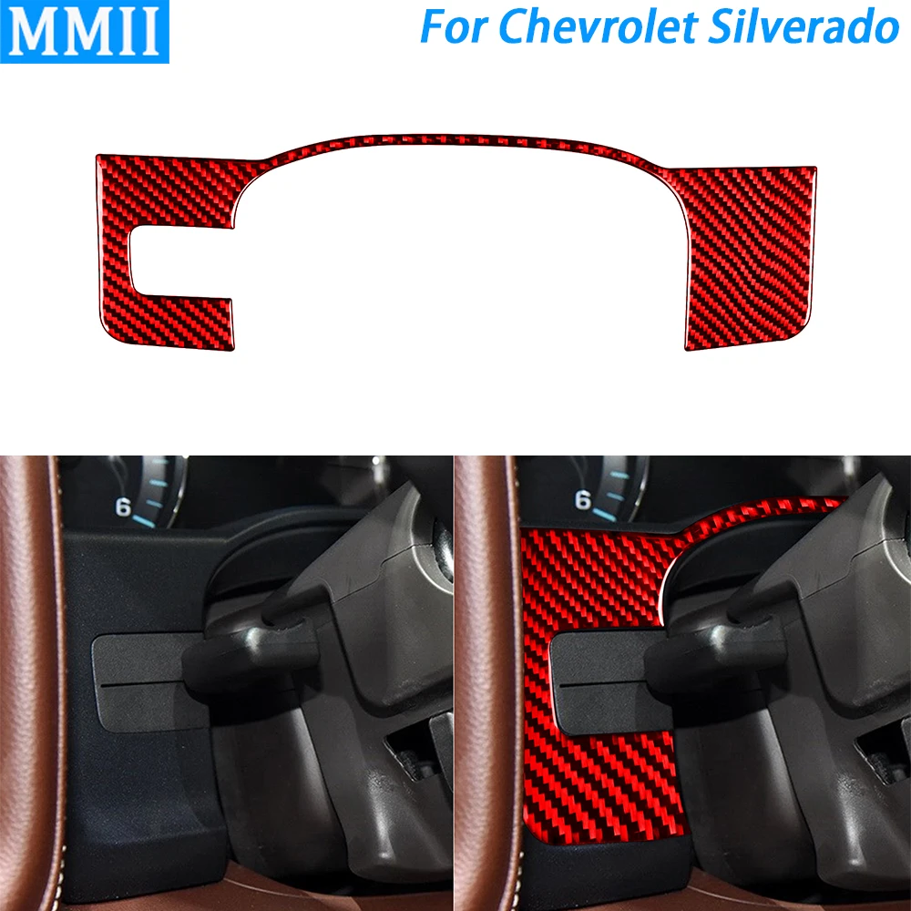 

For Chevrolet Silverado 1500 GMC Sierra 1500 14-18 Carbon Fiber Speedometer Steering Wheel Panel Lower Trim Car Interior Sticker