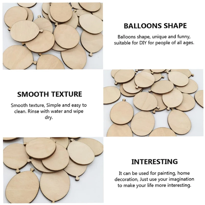 100 шт./лот мини-воздушный шар из дерева DIY ремесла вырезы деревянный воздушный в