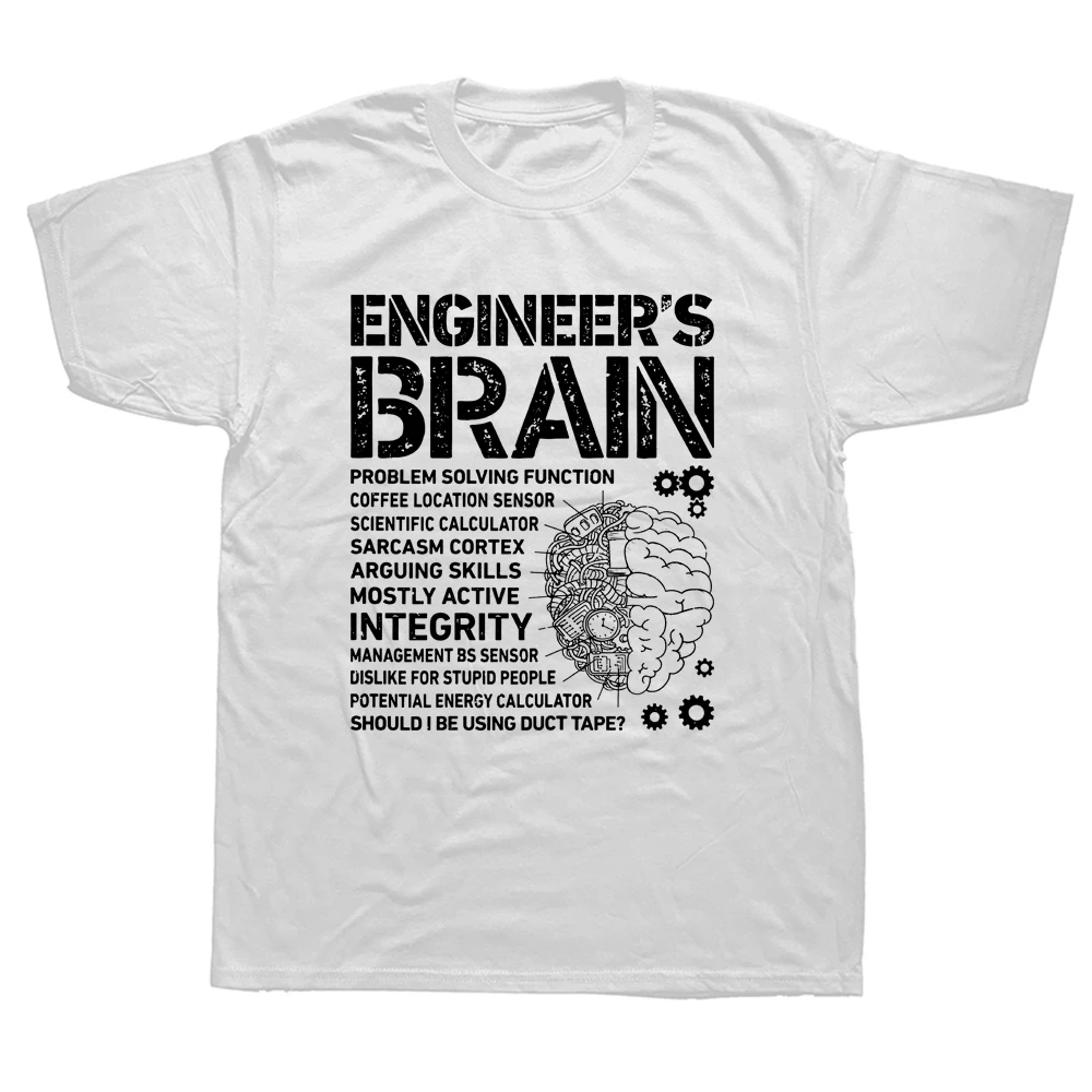 

Engineer's Brain Funny Process Engineer Engineering Gift T Shirts Graphic Cotton Streetwear Short Sleeve Birthday T-shirt Men
