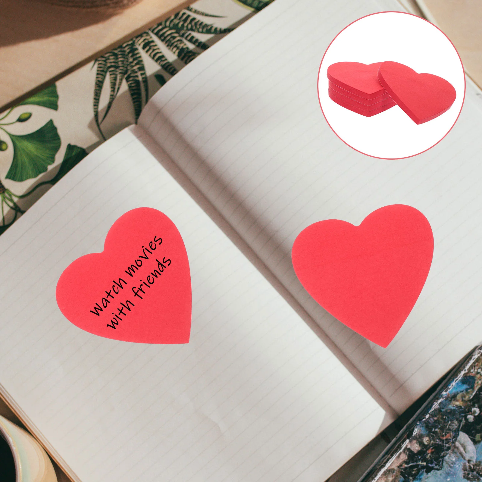 

5 Books Love Sticky Notes Tabs Self-adhesive Memo Pads Multi-function Stickers Notebook Simple Design Portable