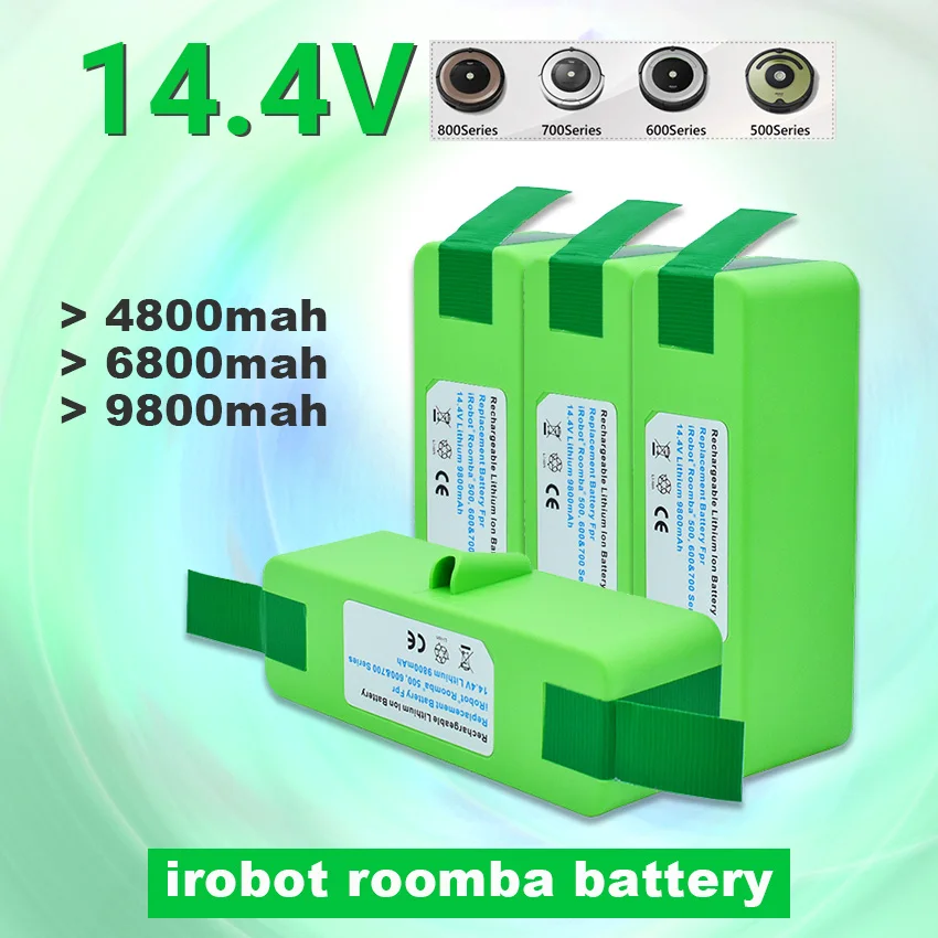 

Original 14.4V9800mAh Li-ion Battery Compatible with iRobot Roomba R3 500 600 700 800 Series 500 550 560 620 650 675 760 770 780