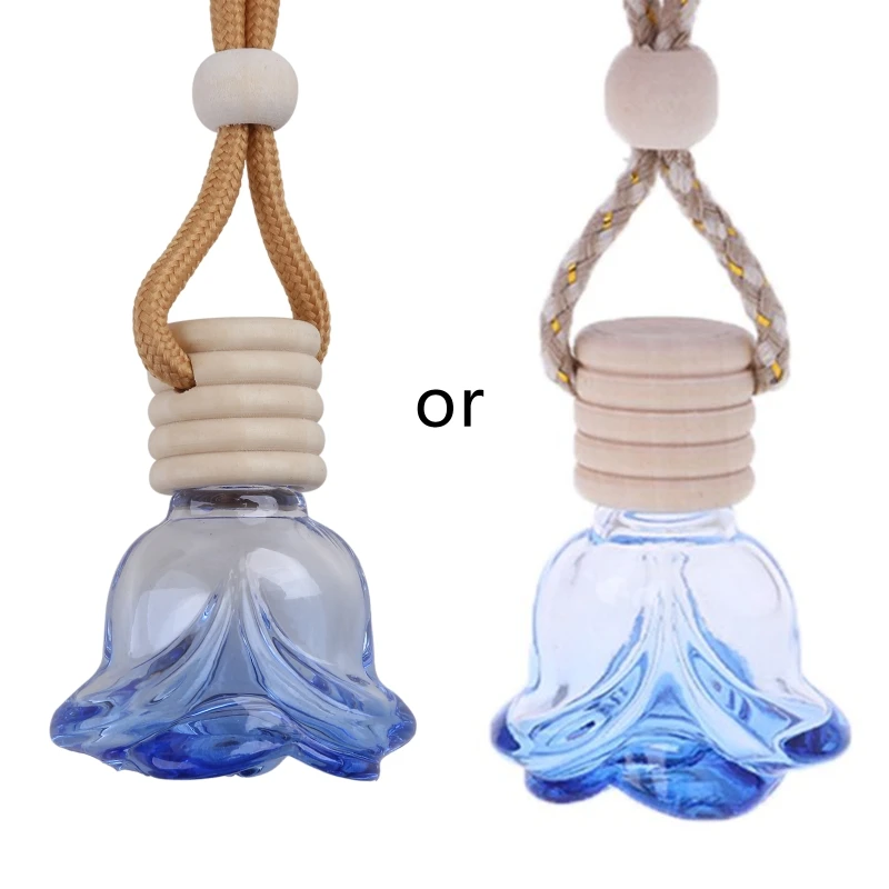 

Car Rose Shape Essential Oils Bottle Empty Hanging Bottle Air Freshener