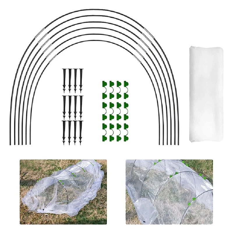 

JHD-2.5X6M Greenhouse Hoop Set Garden Insect Net Set For Plant Fruit Flower Bird Animal Protection Net Garden Net