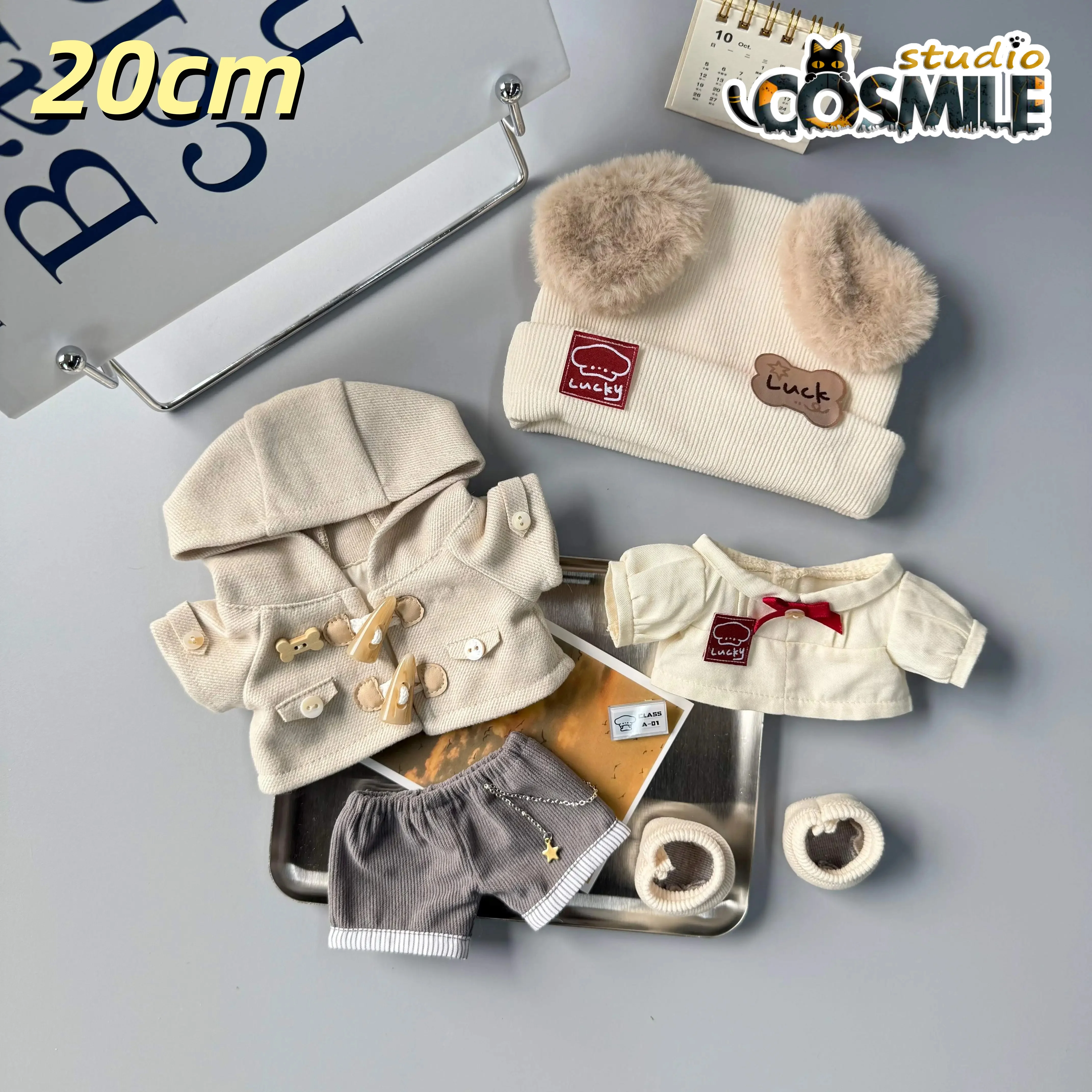 Фото Зимний костюм-шапка из шерсти для плюшевой куклы-щенка Star Idol, 20 см, аксессуары, одежда для куклы, подарок (Мао) №2