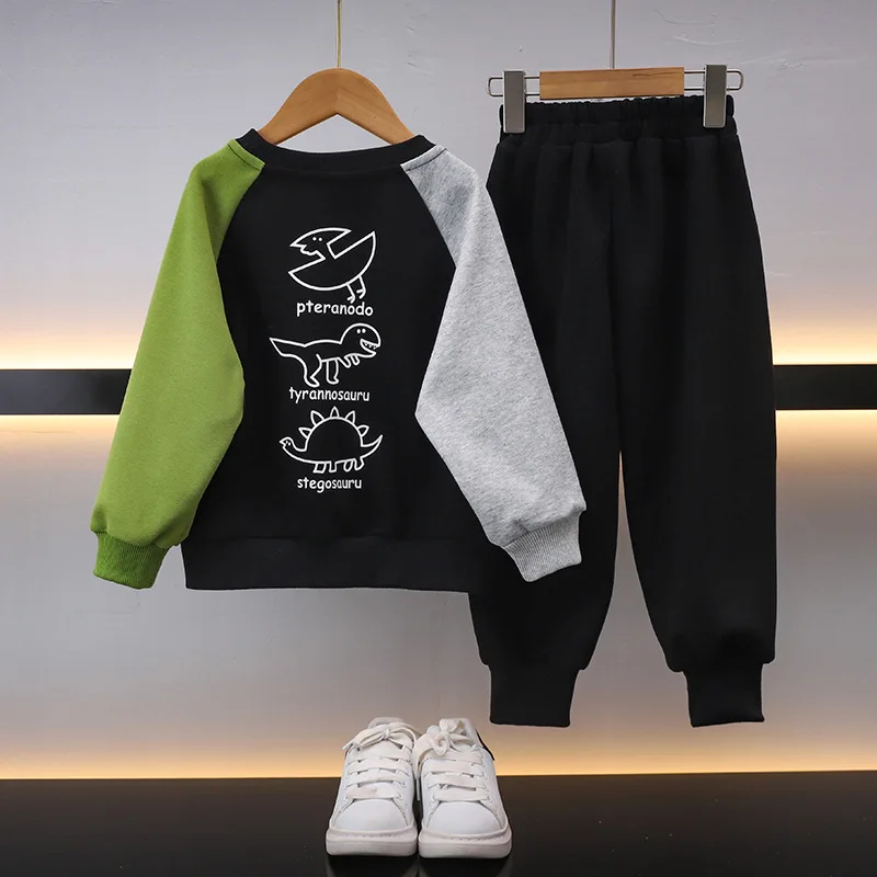 Спортивный костюм для мальчиков 2-10 лет Повседневный пуловер свитшот штаны 2