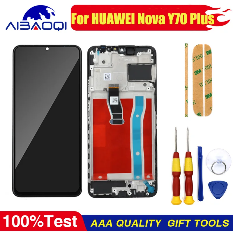 Новый Оригинальный сенсорный ЖК-дисплей для HUAWEI Nova Y70 Plus Y70 MGA-LX9 с рамкой запасные части