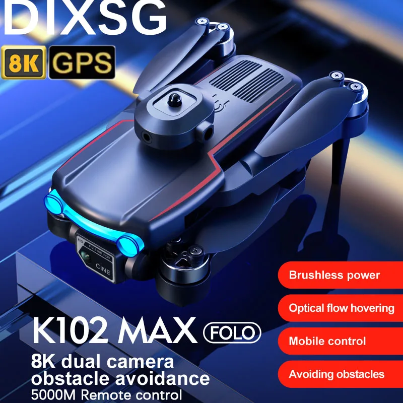 

DIXSG Новый K102 Mini RC Камера высокой четкости 4K Беспилотный летательный аппарат аэрофотосъемка четырехроторная защита от препятствий WIFI FPV Игрушечный подарок