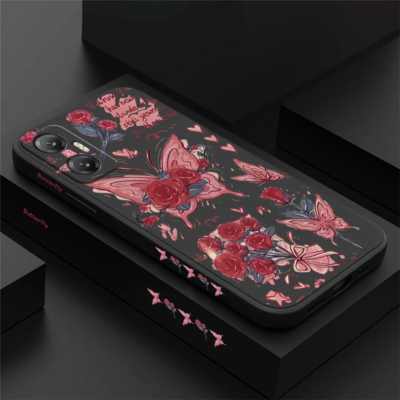 Чехол с цветами и бабочкой для Infinix Hot 50 30 11 30I 20S 12I 9 10 12 10T 11S 10S NFC Play противоударный