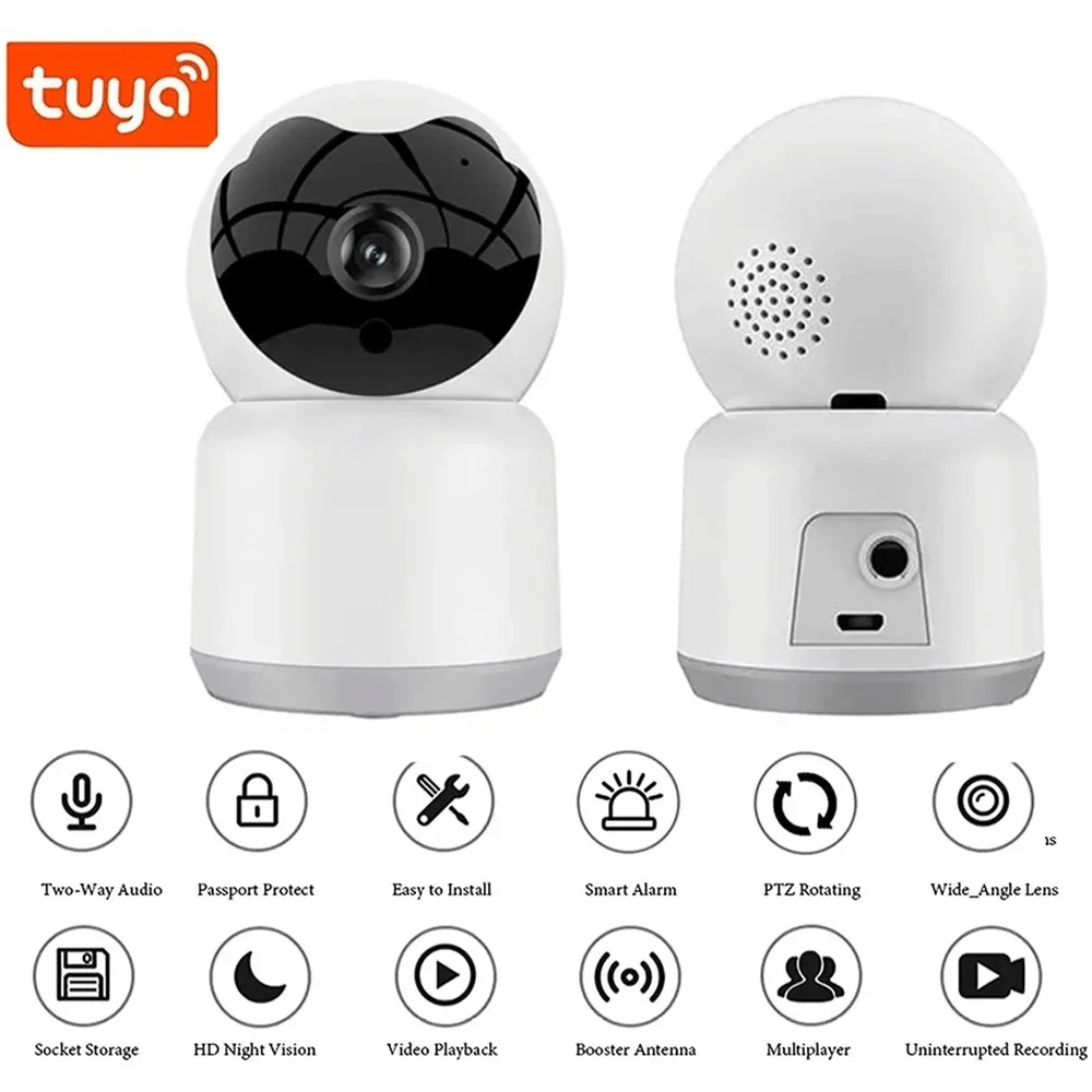 

1080P HD Tuya Smart Baby Monitor with Temperature and Humidity Play Lullaby Remotely Two Way Audio Babies Nanny Video Camera