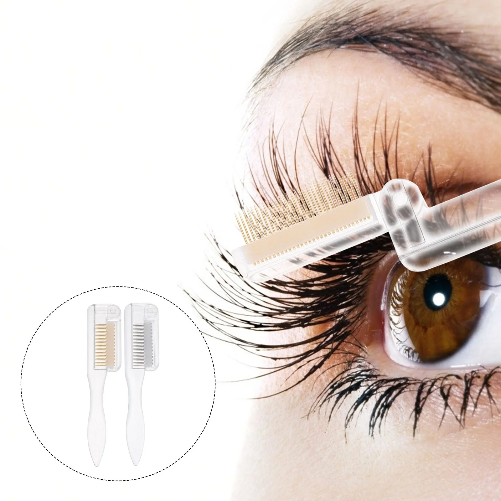 

Eyelash Comb Brush Lash Tool Separator Applicator Metal Eyebrow Eye Brow Thin Mascara Girl Teeth Curler