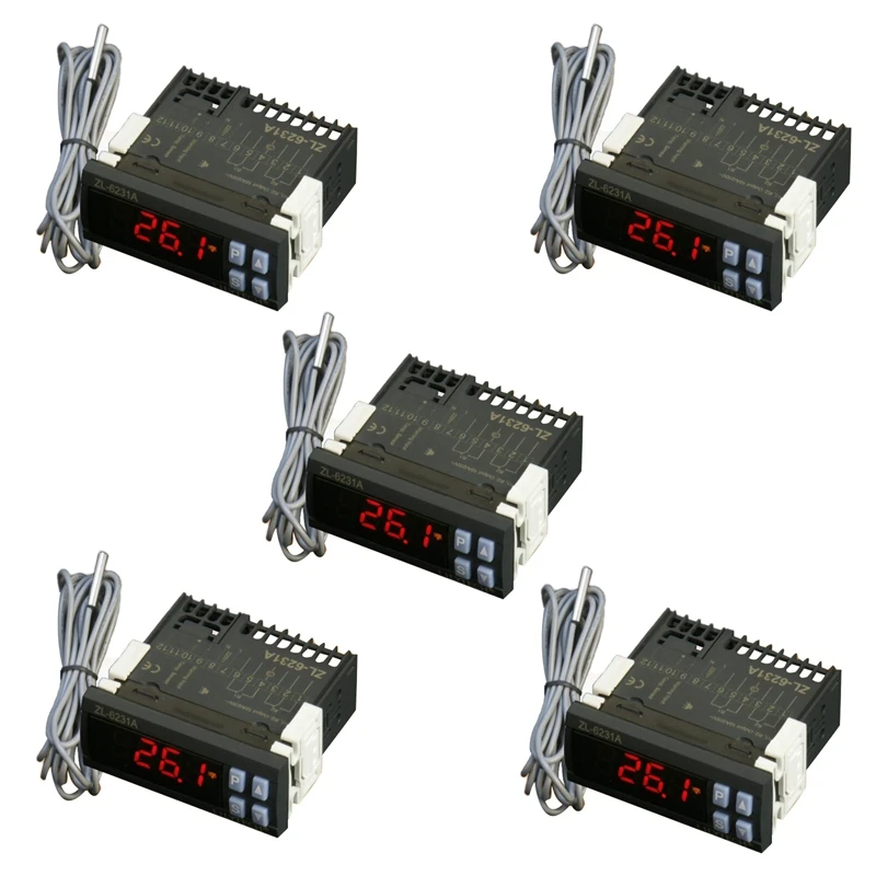 

5X LILYTECH ZL-6231A, Incubator Controller, Thermostat With Multifunctional Timer, Equal To STC-1000, Or W1209 + TM618N