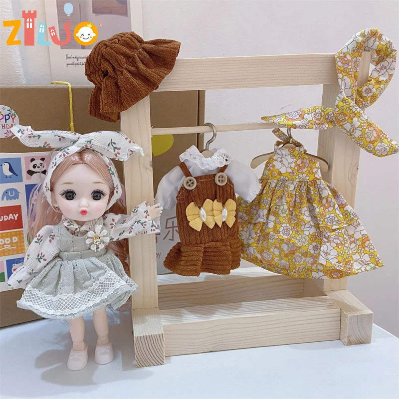 

1/12 Bjd Doll Full Set Dolls for Girls Dollhouse Accessories Ball Jointed Doll Doll Clothes Children Toys Birthday Xmas Gifts