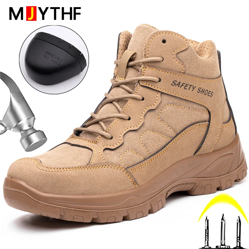 

Indestructible Men Work Safety Boots Outdoor Military Boots Anti-smash Anti-puncture Industrial Shoes Winter Boots Desert Boots