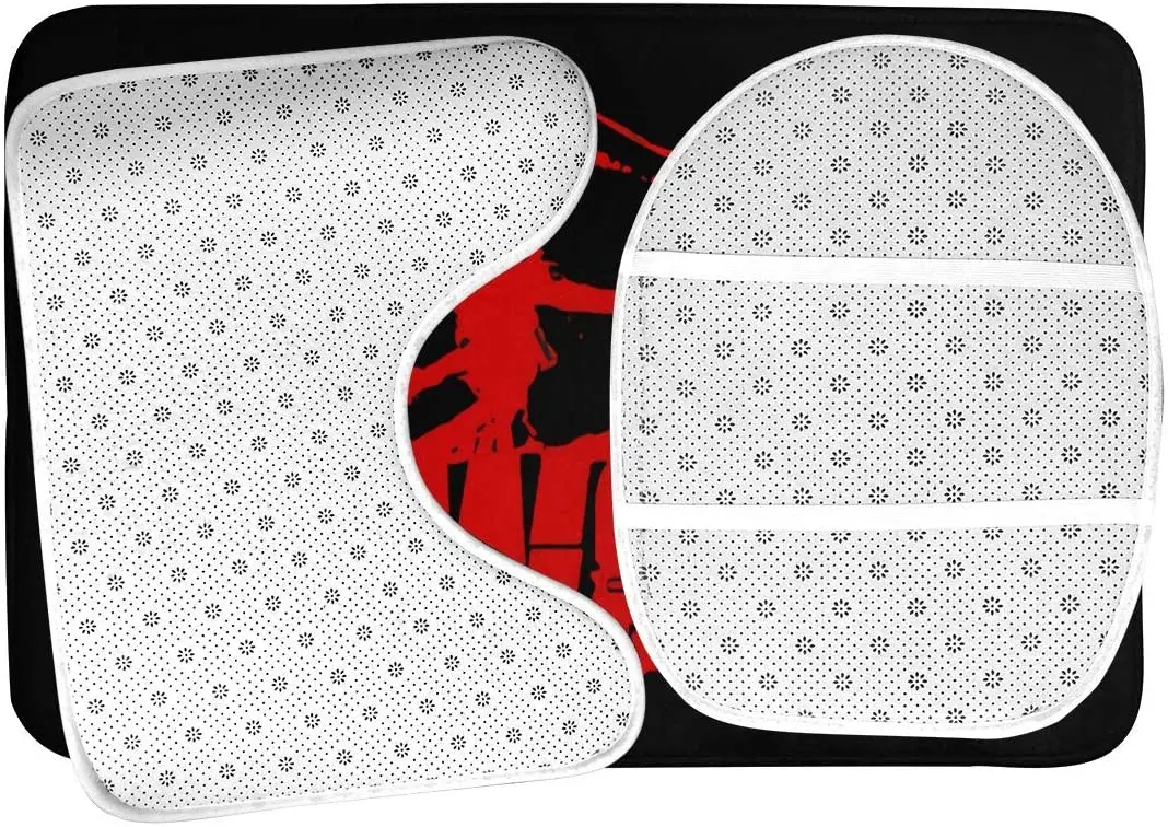 

New World Order Illuminati Fist 3 Piece Set Bath Mat Set, non-Slip Bathroom Mats Set/Bathroom Rugs/Contour Mat/Toilet Cover