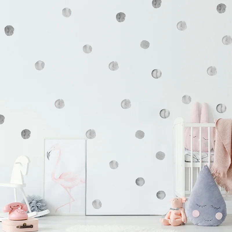

Decorative Stickers Kids Room Decor Watercolor Dot Wall Stickers DIY Home Bedroom Decor Fade Resistant