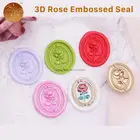 Тисненые восковые печати с 3d-изображением бабочки, розы, цветов, винтажные печати с французскими розами для открыток, конвертов, свадебных приглашений, скрапбукинга