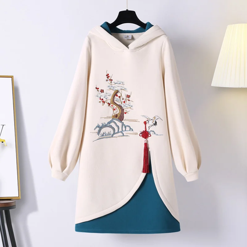 

Xl-5xl Plus Size 11307 Large Women's Stroke Dress 2022 New Fat Sister Mm Loose Thin Skirt Age Reduction