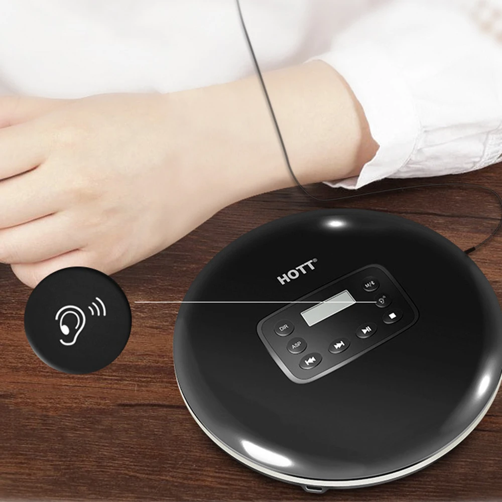 HOTT CD711T перезаряжаемый Bluetooth портативный MP3 CD плеер для дома путешествия и