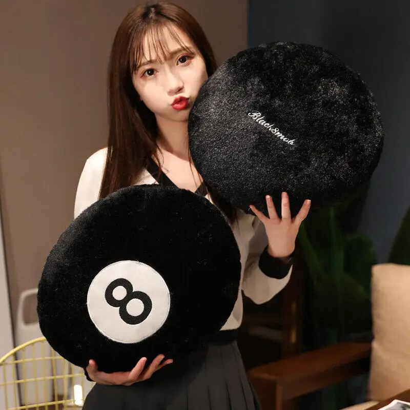 

35/50CM Simulation Billiards 8 Ball Plush Pillow Stuffed Soft Toy Eight Balls Pool Players Home Decor Indoor Sport Creative Gift