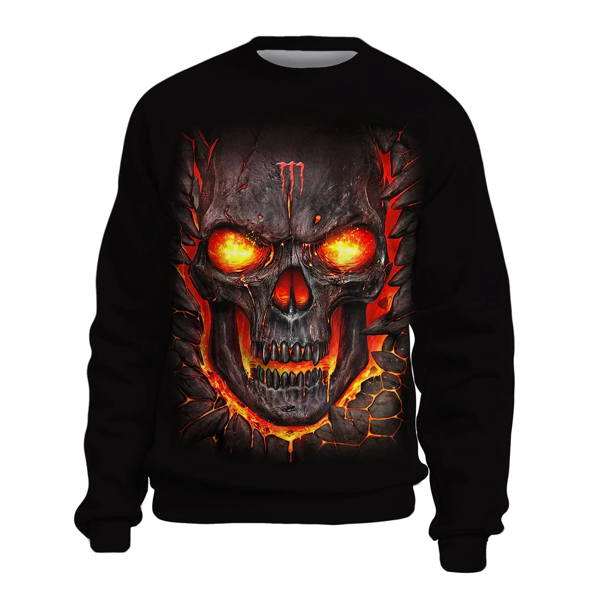 

Men's Women's Children 2022 Skull 3D Print Korean Cool Sweatshirt Men's Fashion Casual Wool Cotton Street Style Top