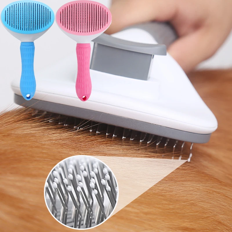 

Dog Brush One-Click Hair Removal Cat Comb for Shedding & Grooming Long or Short Hair Self Cleaning Slicker Brush Pet Supplies