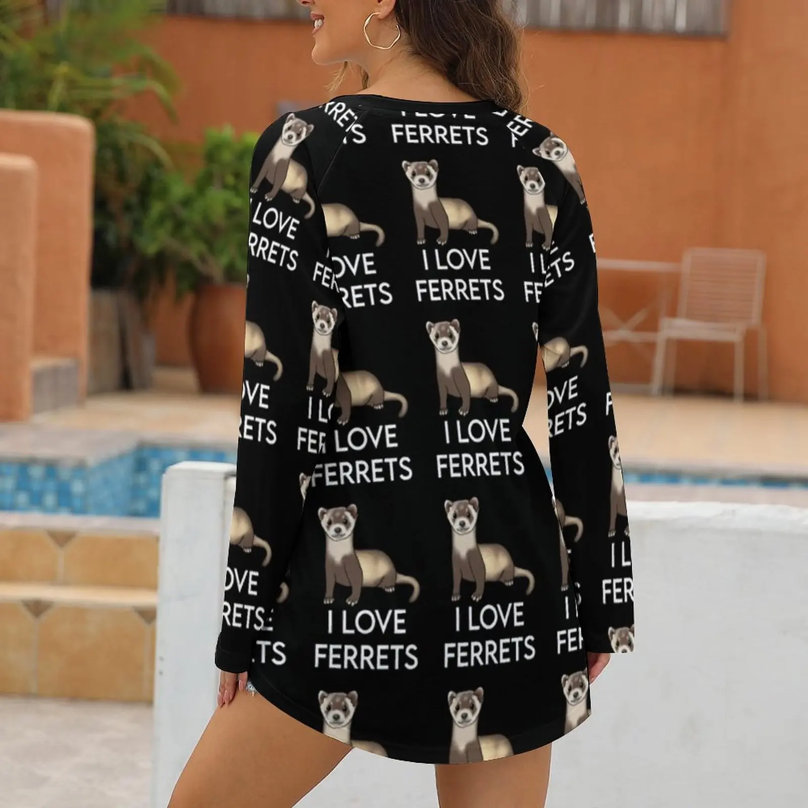 Футболки для влюбленных хорька я люблю хорьков корейская мода Женская Винтажная