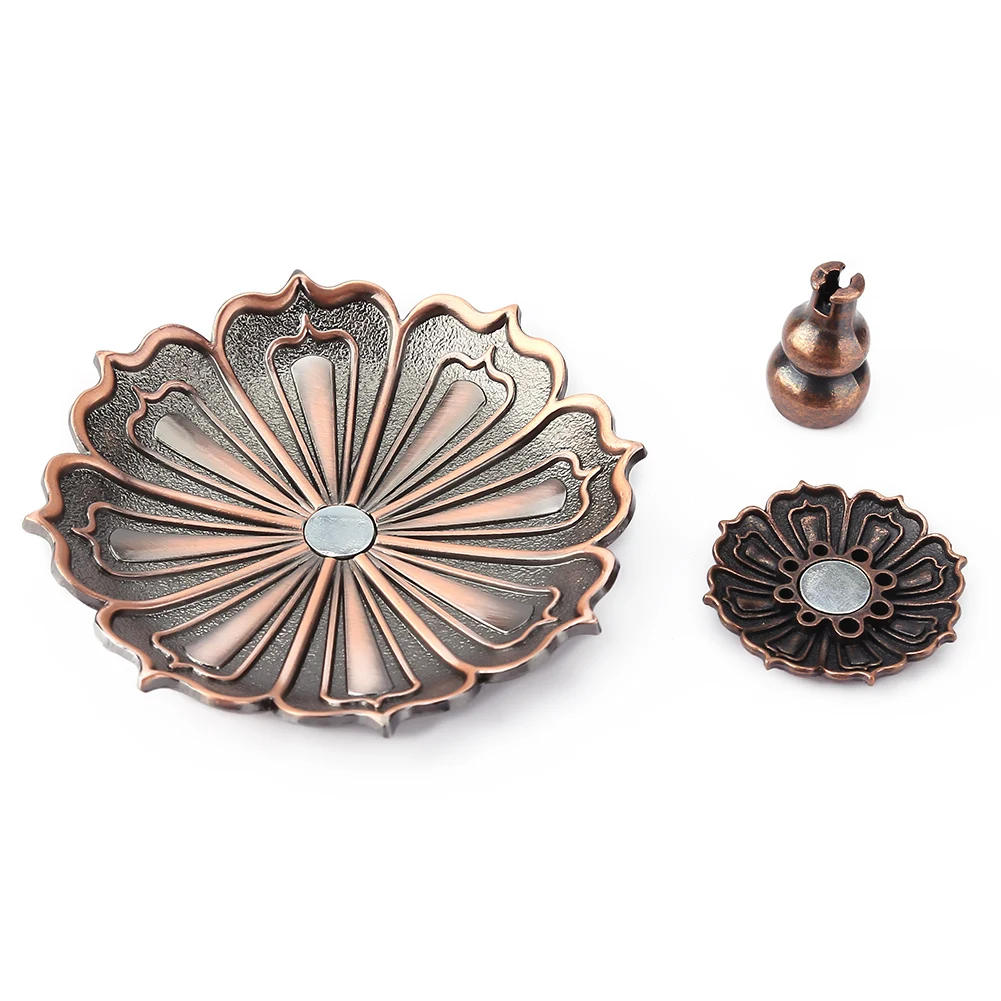 

Copper Censer Plate Incense Tray Lotus Flower Modeling Incense Burner Holder Censer§ Censer§