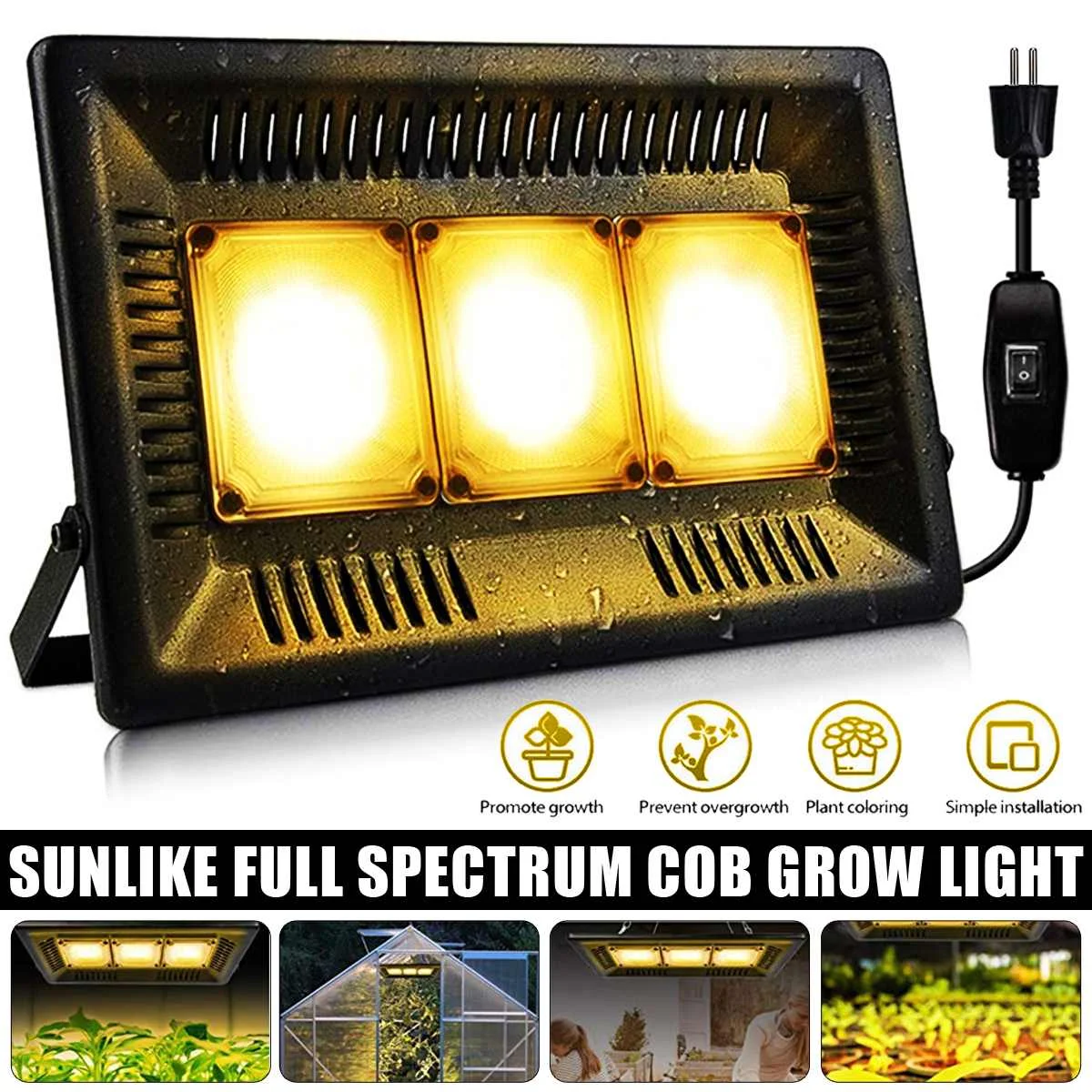 800W COB LED Grow Light Waterproof Phytolamp Full Spectrum Phyto Growth Lamp For Indoor Plants Flower Greenhouse Grow Lighting