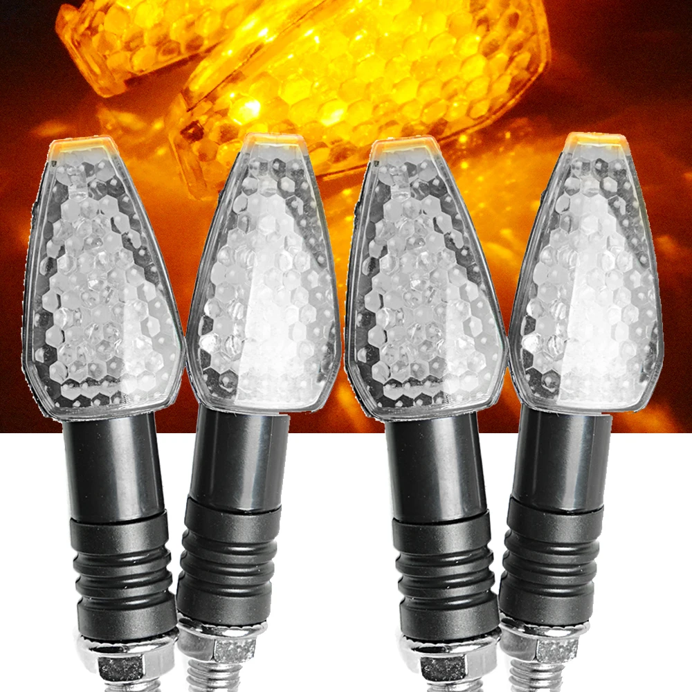 

4PCS M10 Universal LED Motorcycle Turn Signal Light 12v Waterproof Amber Flasher Indicator Blinker Rear Lights Lamp Accessories