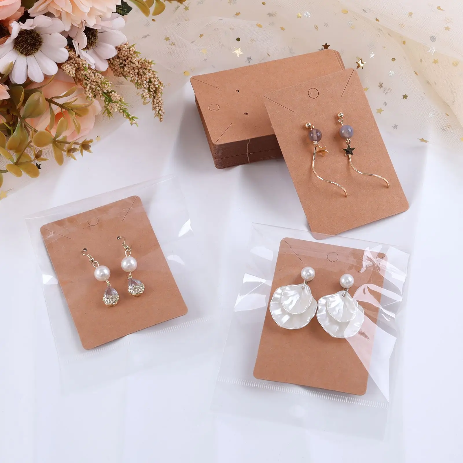 

50pcs/Lot Earrings Necklaces Display Cards For Jewelry Boxed And Packaging Cardboard Hang Tag Card Ear Studs Paper Card 6x9cm