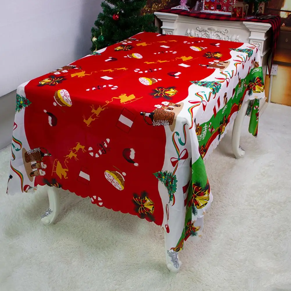 

【 Clearance Sale 】Waterproof Christmas Printing Tablecloth Oil Proof Table Cloth for Dining Party Gathering Decor