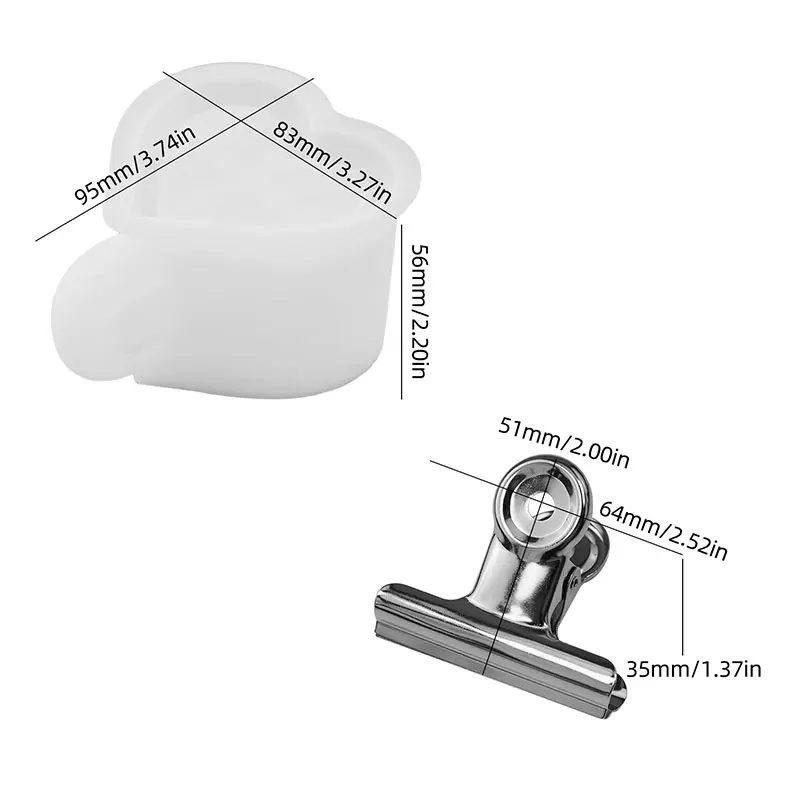 Diy Love Heart Кружка Силиконовая форма для свечей Большая ароматическая выпечки мыла