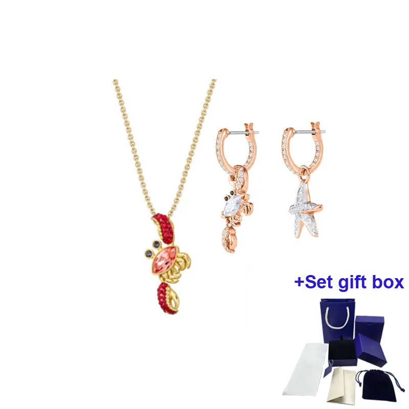 

S Summer New High-quality Jewelry Ocean Crab Necklace Earrings Set Fashion Trend Enhance Temperament Free Shipping