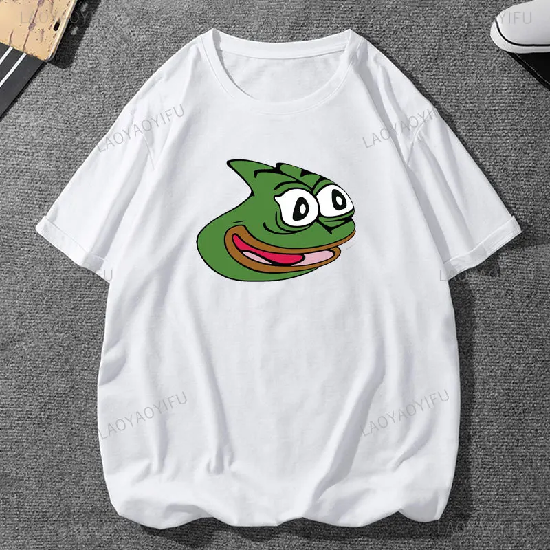 Pe The Frog Meme Emote Хлопковая мужская одежда винтажная мода лягушка животные женские
