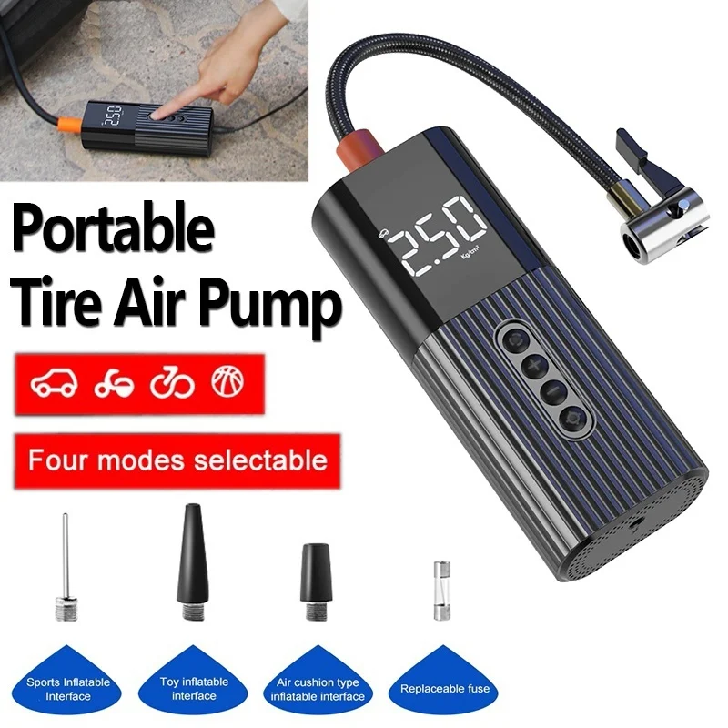 

Portable Car Tyre Inflator Digital Tire Pressure Tester Automatic Tire Inflators Car Tyre Pump Air Compressor Car Motorcycle