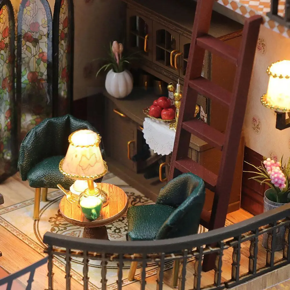 

Деревянный дом «сделай сам», миниатюрные строительные комплекты, современный Лофт с мебелью, домик, игрушки для детей, для девочек, день рож...