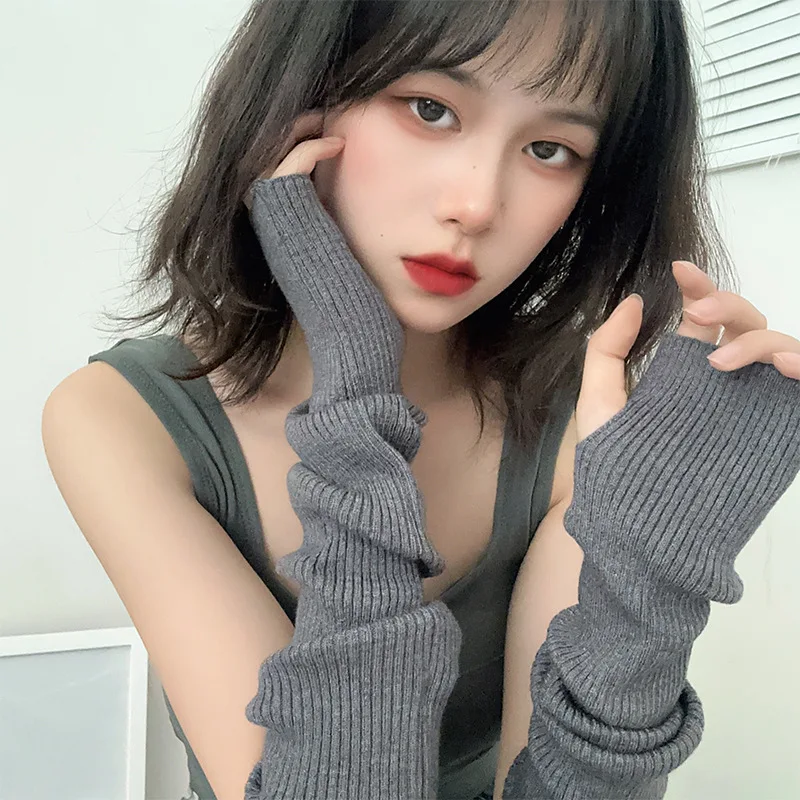 

Зима 2023, перчатки для девочек Y2k, летние перчатки с вязаным рукавом допамина и ворсом, перчатки для пряностей, для девушек, в стиле хип-хоп, манжеты для рук, женские вязаные теплые перчатки