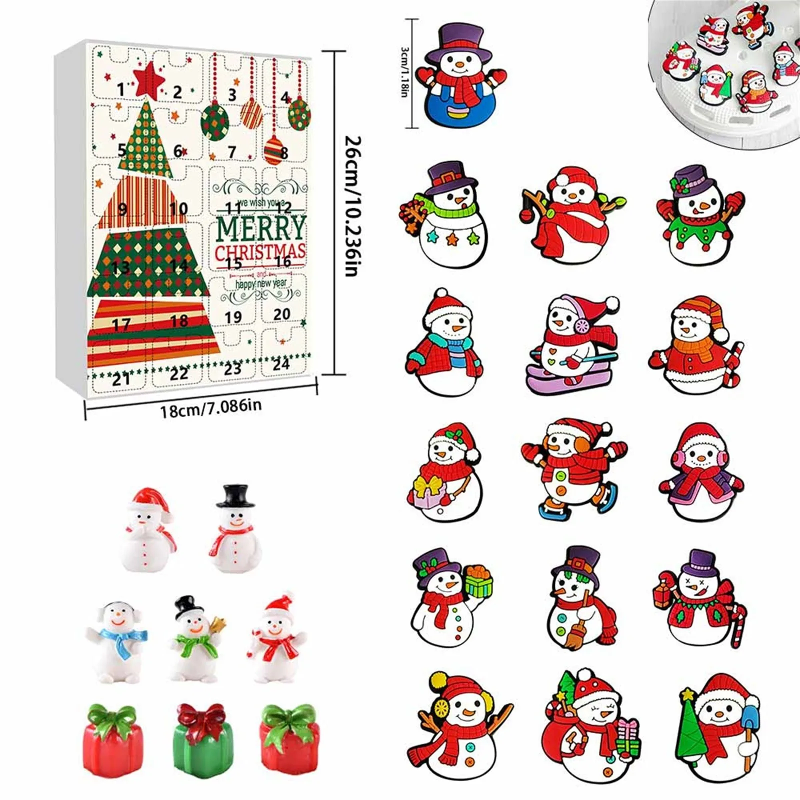 Календарь с навесом на новый год 2024 24 Рождественские акриловые украшения