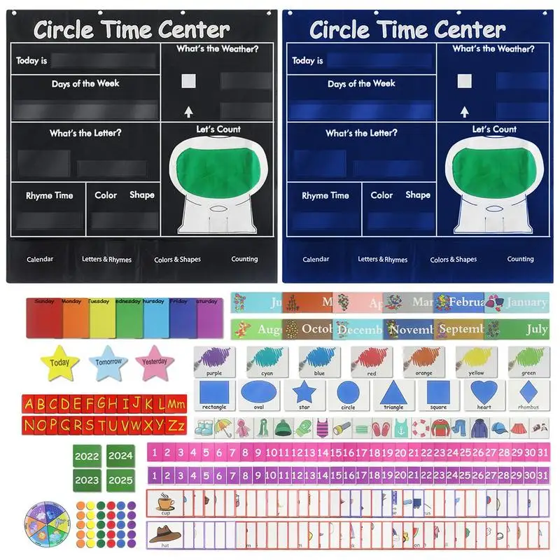 

Circle Time Circle Learning Time Center Pocket Chart Calendar Teaching Materials Calendar For Weather Letter Shape Color