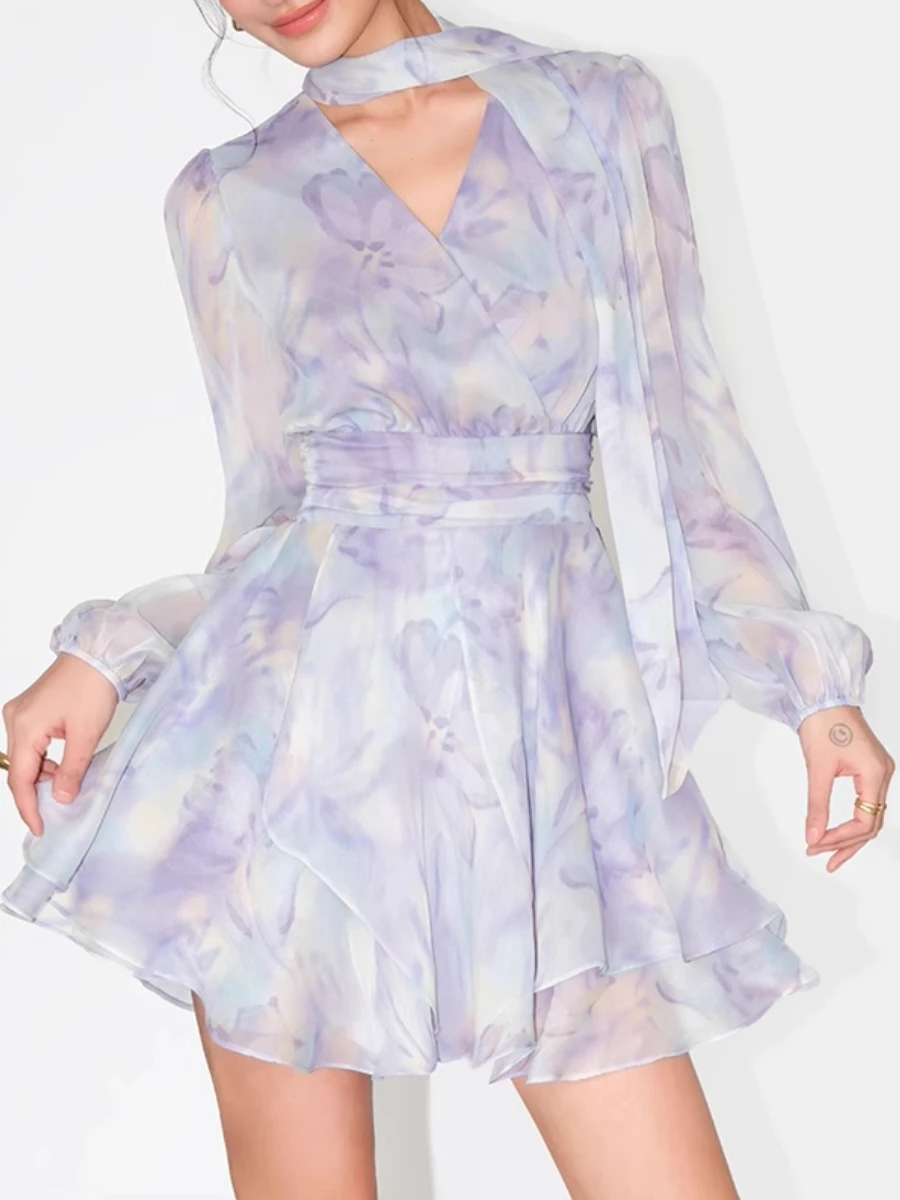 TWOTWINSTYLE свободные платья на шнуровке с цветными блоками для женщин лоскутное