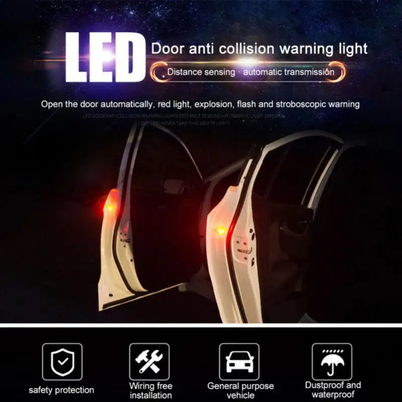 

LED Car Opening Door Safety Warning Anti-collision Lights Magnetic Sensor Strobe Flashing Alarm Lights Parking Lamp Accessories