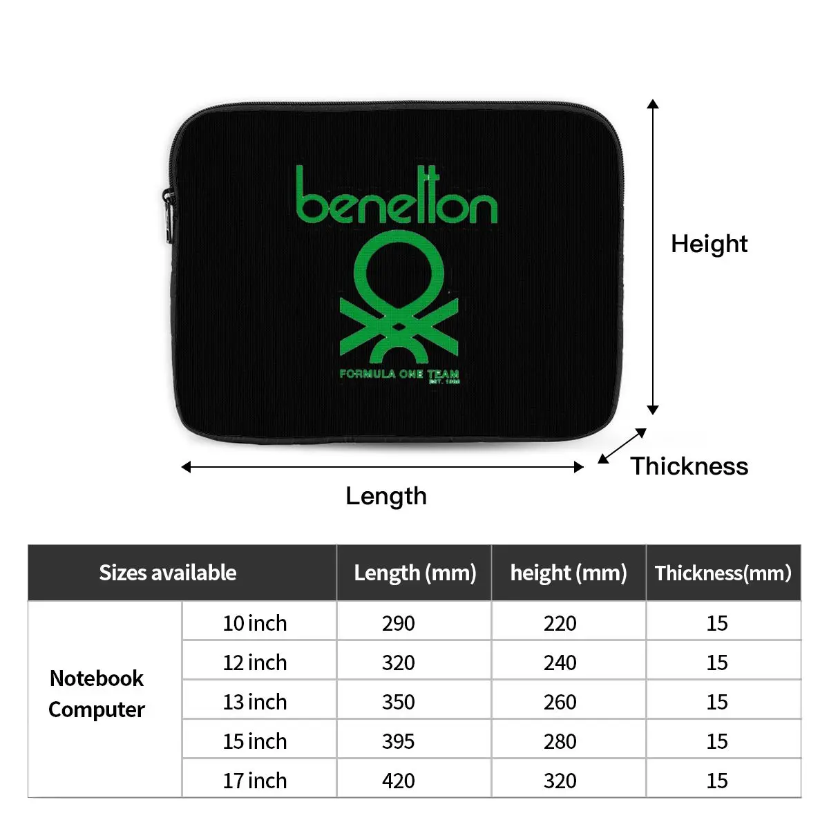 Фото Чехол-сумка Benetton для ноутбука, планшета, Macbook Air Pro, ударопрочный чехол-сумка №2