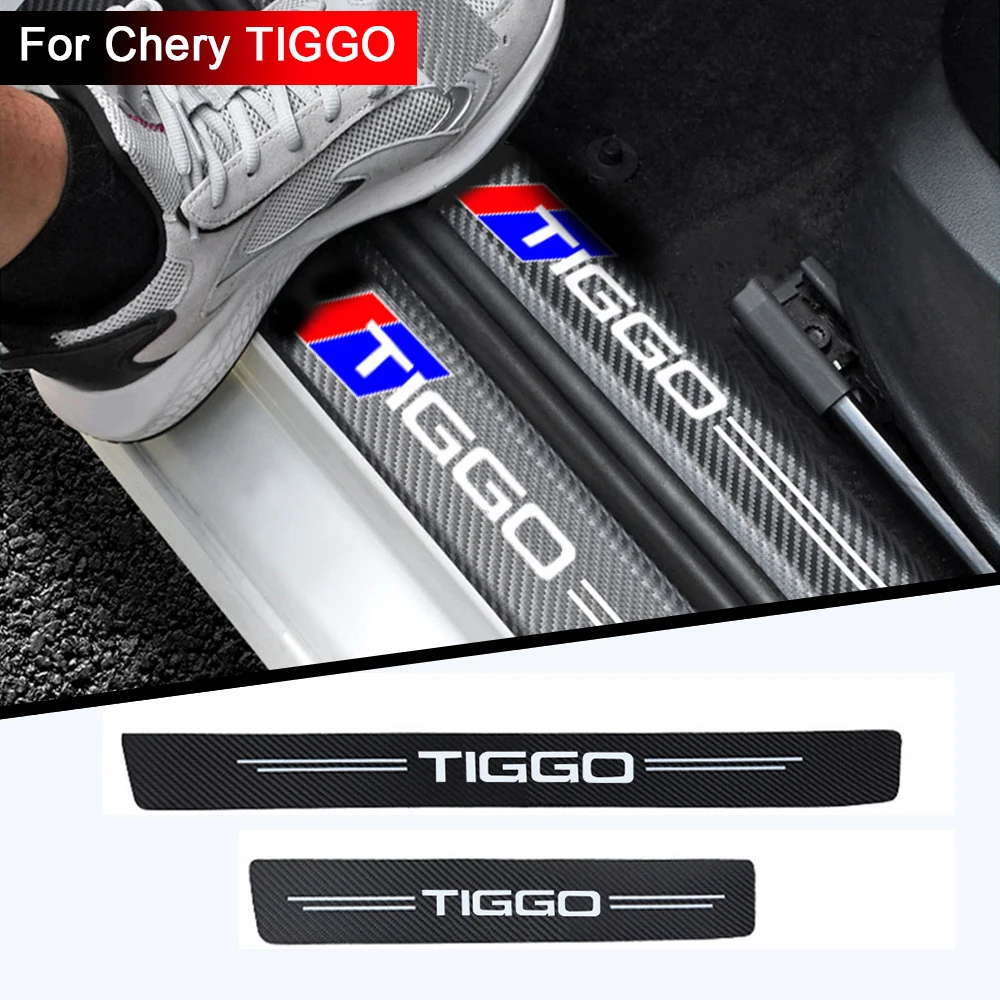 

4 шт., наклейки на пороги автомобиля из углеродного волокна для CHERY TIGGO 3 4 5 7 PRO 8