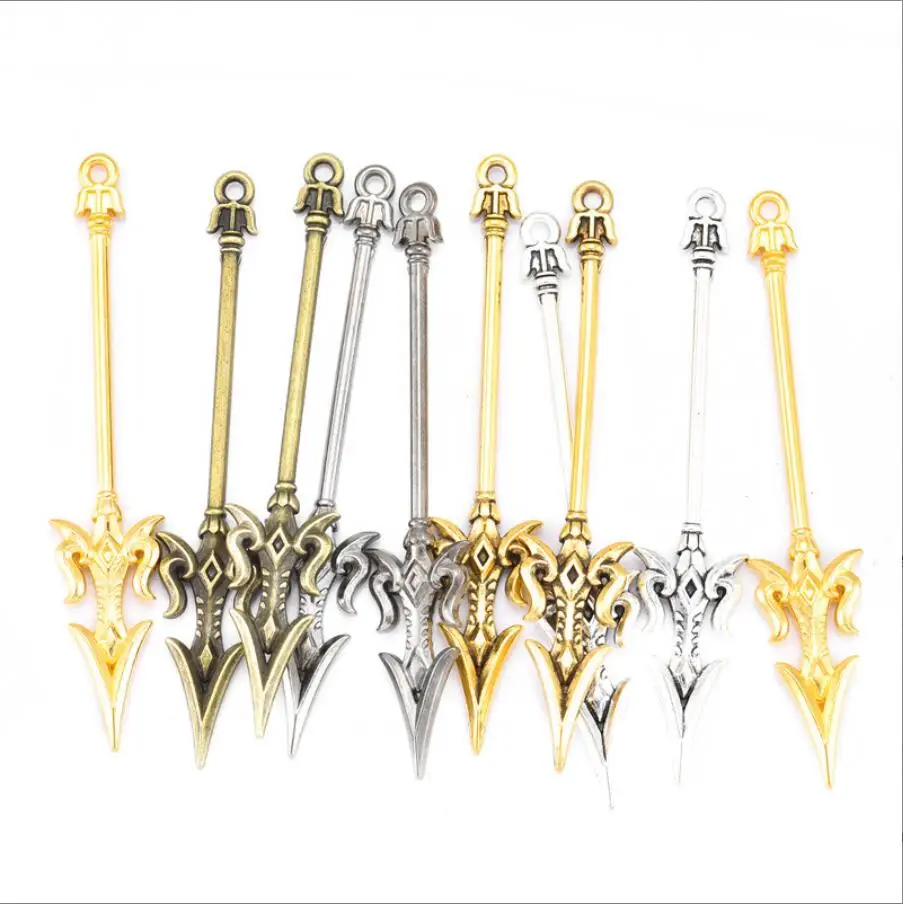 

10pcs Alloy Antique Knight Sword Charms for Jewelry Making DIY Handmade Weapons Personality Necklace Pendant 70*14mm F0453