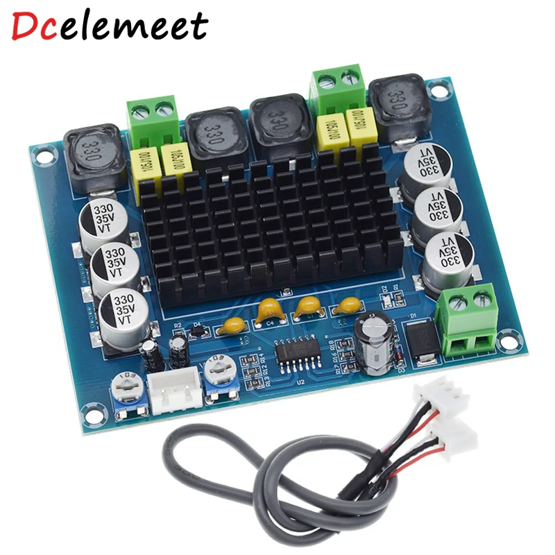 

XH-M543 120W*2 High Power Digital Amplifier Board DC 12V-26V TPA3116D2 Dual Channel Audio Amplifier Module Speaker Power Module