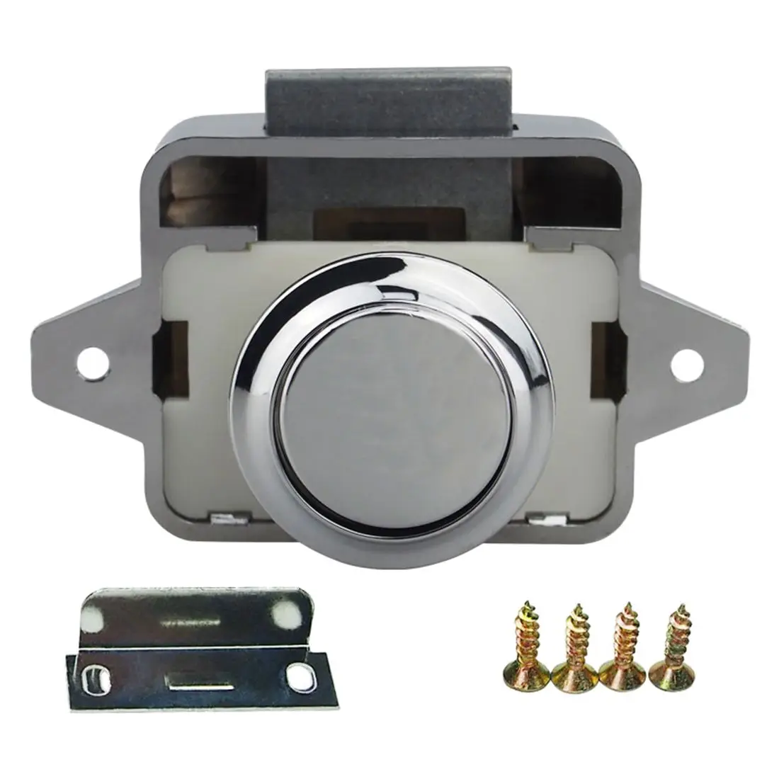 

26 мм кнопочный замок с защелкой, замок с защелкой для автофургона, шкафа для домов на колесах, цвет хромированный