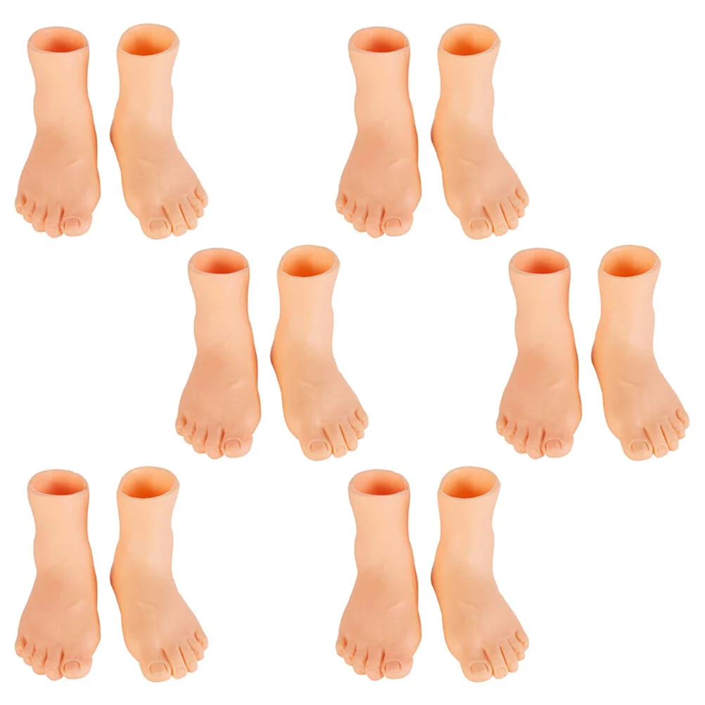 

6 Pairs Finger Booties Foot Model Tiny Puppets Toys Toddler Toy Educational Boots Supply Baby Vinyl Creative Bath