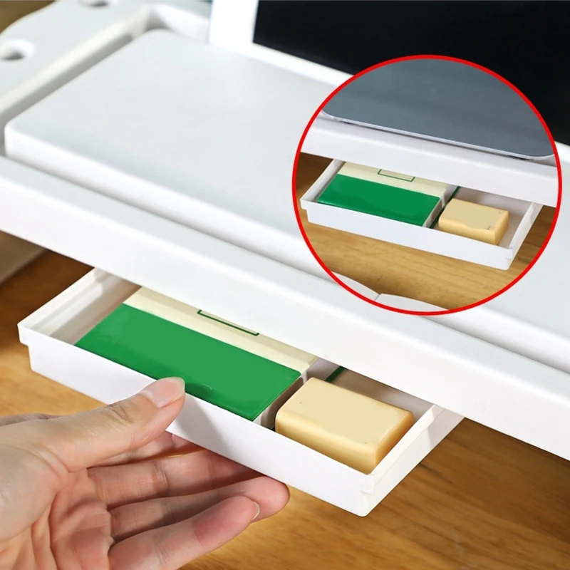 Computer Monitor Riser Bracket Base Phone Keyboard Storage Rack Multifunctional Durable Screwless Installation