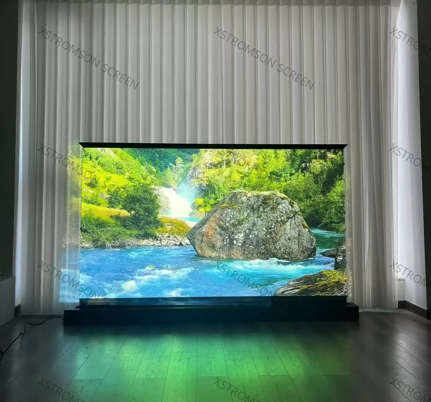 Электрический напольный проекционный экран XSTROMSON 4K ALR 150 дюймов