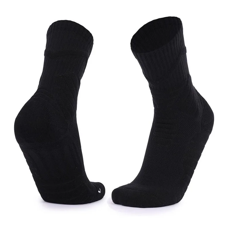 Men Professional Sports Socks Breathable Elite Damping Sweat Absorption Basketball Socks Towel Bottom Non-Slip Compression Socks